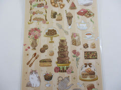 Cute Kawaii MW Choupinet Series - Royal Chocolate Brown Autumn Bake Pie Cat Tea Sticker Sheet - for Journal Planner Craft