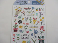 Cute Kawaii MW Drawing Series - C - Flowers Garden Bloom Sticker Sheet - for Journal Planner Craft