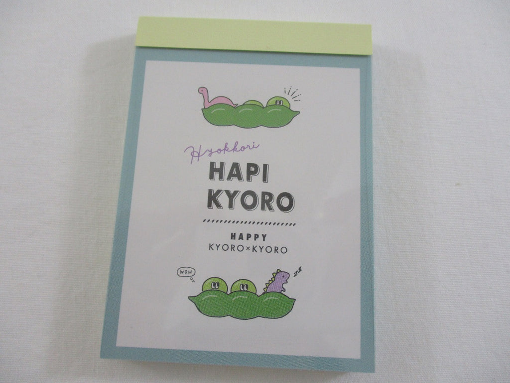Cute Kawaii Crux Baby Dino Peas in the Pod Mini Notepad / Memo Pad - Stationery Designer Paper Collection