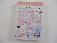 Cute Kawaii Crux Keshikko Mini Notepad / Memo Pad - E - Break Time Bubble Tea - Stationery Designer Paper Collection