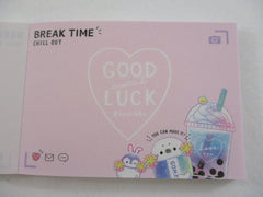 Cute Kawaii Crux Keshikko Mini Notepad / Memo Pad - E - Break Time Bubble Tea - Stationery Designer Paper Collection
