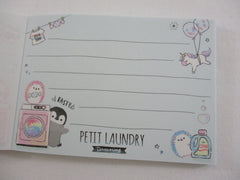 Cute Kawaii Q-Lia Petit Laundry Hedgehog Penguin Mini Notepad / Memo Pad - Stationery Design Writing Collection