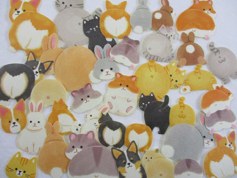Cat Dog Hamster Rabbit derriere Flake Stickers - 32 pcs