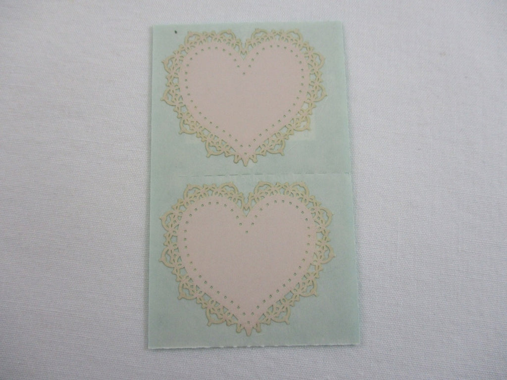 Mrs Grossman Pink Lace Heart Sticker Sheet / Module - Vintage & Collectible 1989