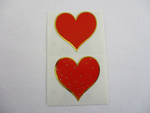 Mrs Grossman Red and Gold Heart Sticker Sheet / Module - Vintage & Collectible 1999