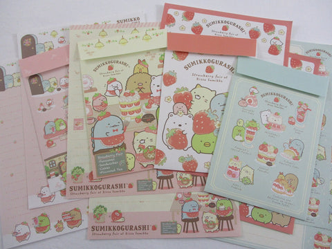 Cute Kawaii San-X Sumikko Gurashi Strawberry Letter Sets - Writing Paper Envelope Stationery Penpal