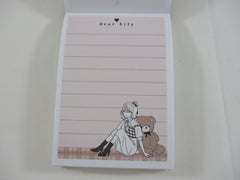 Cute Kawaii Kamio Girl Bear Dear Lily Mini Notepad / Memo Pad - Stationery Designer Paper Collection