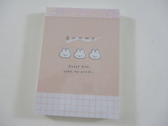 Cute Kawaii Q-Lia Happy Day Series - Bunny Rabbit Mini Notepad / Memo Pad - Stationery Designer Paper Collection