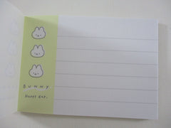 Cute Kawaii Q-Lia Happy Day Series - Bunny Rabbit Mini Notepad / Memo Pad - Stationery Designer Paper Collection