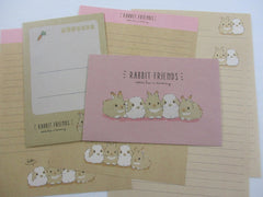Cute Kawaii Q-Lia Bunny Rabbit Friends Letter Sets - Writing Paper Envelope Stationery