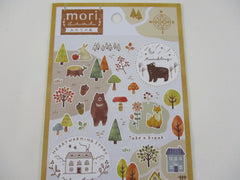 Cute Kawaii MW Scenic Season Series - A - Autumn Fall Bear Fox Sticker Sheet - for Journal Planner Craft