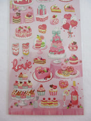 Cute Kawaii Mind Wave Lavish Sweets - Pink Strawberry Love Sticker Sheet - for Journal Planner Craft Organizer