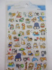 Cute Kawaii MW Summer Selection Series - Dog Puppies Play Fun Summer Beach Sticker Sheet - for Journal Planner Craft Organizer Calendar