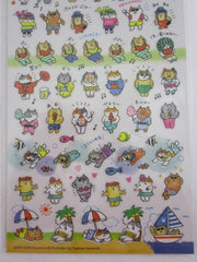 Cute Kawaii MW Summer Selection Series - Cat Play Fun Summer Beach Sticker Sheet - for Journal Planner Craft Organizer Calendar
