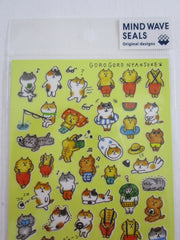 Cute Kawaii MW Cat Fun Summer Beach Sticker Sheet - for Journal Planner Craft Organizer Calendar