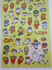 Cute Kawaii MW Cat Fun Summer Beach Sticker Sheet - for Journal Planner Craft Organizer Calendar