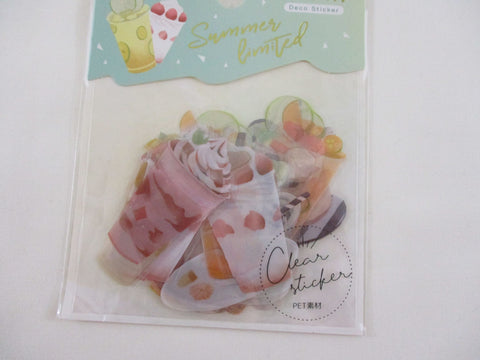 Cute Kawaii BGM Summer Limited Series Flake Stickers Sack - Cold Drinks Fruit Juice large - for Journal Agenda Planner Scrapbooking Craft