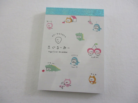 Cute Kawaii Q-Lia Dog Crocs Shark Costume Mini Notepad / Memo Pad - Stationery Design Writing Collection
