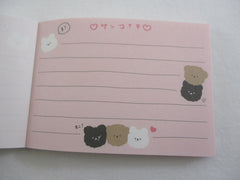 Cute Kawaii Q-Lia Bear Friends Love Heart Mini Notepad / Memo Pad - Stationery Design Writing Collection