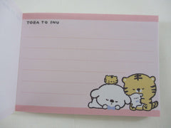 Cute Kawaii Crux Tiger and Dog Gyutto Motto Mini Notepad / Memo Pad - Stationery Designer Paper Collection