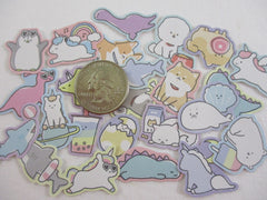 Dog Dino Shark Penguin Unicorn Flake Stickers - 24 pcs