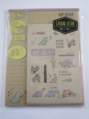 Cute Kawaii Crux My Dear Dinosaurs Letter Set Pack - Stationery Writing Paper Envelope Penpal