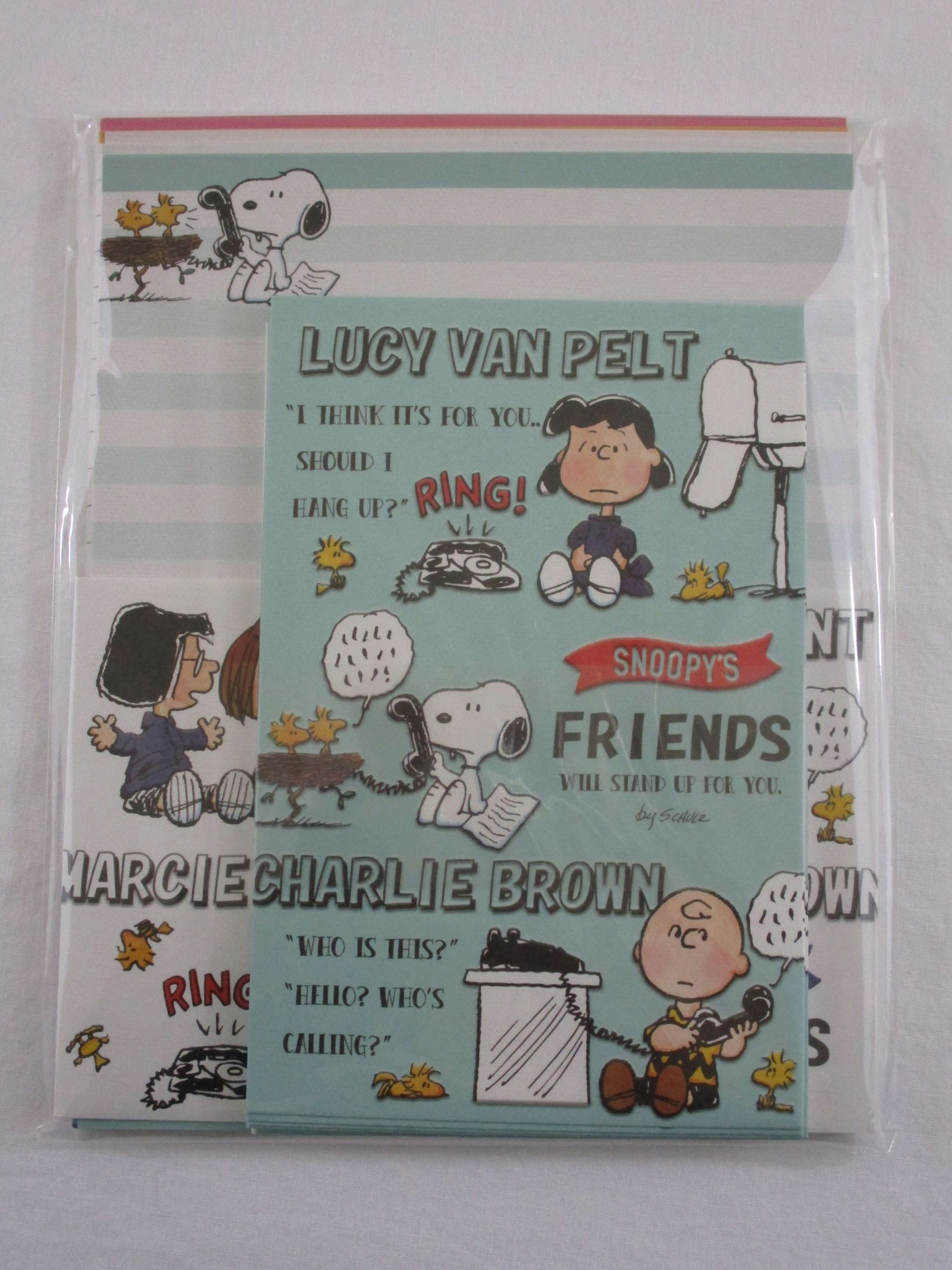 Cute Kawaii Peanuts Snoopy Ring Friends Letter Set Pack - Stationery W ...