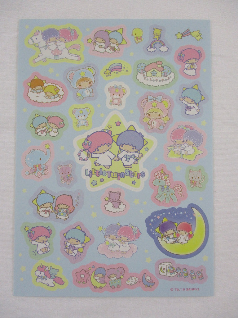 Cute Kawaii Sanrio Little Twin Stars Sticker Sheet - 2018 Collectible - for Journal Planner Craft Stationery