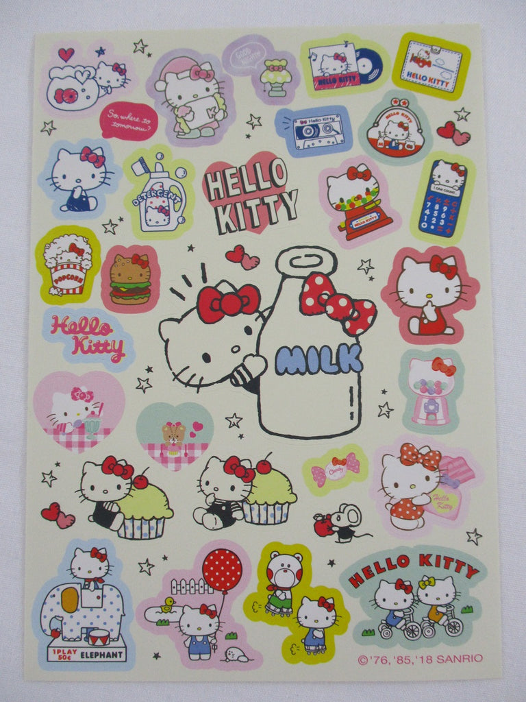 Cute Kawaii Sanrio Hello Kitty Sticker Sheet - 2018 Collectible - for Journal Planner Craft Stationery