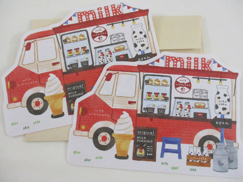Cute Kawaii MW Food Truck Farmers Market Series - Dairy Ice Cream Letter Sets - Stationery Writing Paper Envelope Penpal