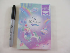 Cute Kawaii Kamio Unicorn Dream Cream Soda 4 x 6 Inch Notepad / Memo Pad - Stationery Designer Paper Collection