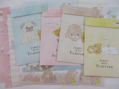 Cute Kawaii San-X Rilakkuma Always with Rilakkuma Letter Sets - Stationery Writing Paper Envelope