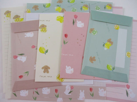 Cute Kawaii Q-Lia Bunny Rabbit Puppy Lemon Letter Sets - Stationery Writing Paper Envelope Penpal