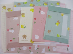 Cute Kawaii Q-Lia Bunny Rabbit Puppy Lemon Letter Sets - Stationery Writing Paper Envelope Penpal