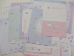 Cute Kawaii Crux Ocean Underwater Life Sea Nakama Letter Sets Stationery - writing paper envelope