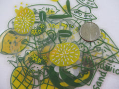 Large Clear Stickers Series - Green - Fresh Lemon Avocado Fruit Healthy Bloom Flake Stickers Sack - for Decorating Journal Planner Scrapbooking Craft