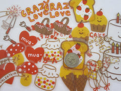 Large Clear Stickers Series - Red - Cake Mushroom Ice Cream Strawberry Love Flake Stickers Sack - for Decorating Journal Planner Scrapbooking Craft