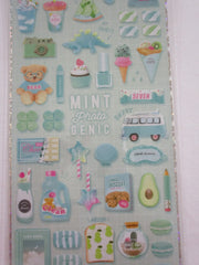 Cute Kawaii Q-Lia Photo Genic - Mint - Dino Sweet Drink Bear Clover Laundry Sticker Sheet - for Journal Planner Craft