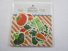 Cute Kawaii Healthy Vegetable Carrot Tomato Asparagus Broccoli Kitchen Chef Flake Stickers Sack - Furukawashiko Japan - for Journal Agenda Planner Scrapbooking Craft