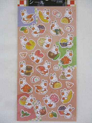 Cute Kawaii MW Rabbit Bunny Food Fortune Sticker Sheet - for Journal Planner Craft Organizer Calendar