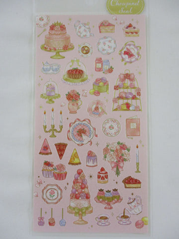 Cute Kawaii MW Choupinet Series - Royal Pink Red Strawberry Sweet Tea Flower Princess Sticker Sheet - for Journal Planner Craft