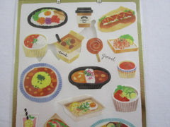 Cute Kawaii Mind Wave Weekend Market Series - Lunch Dinner Burger Takeout Coffee Lemon Fresh Drink Sticker Sheet - for Journal Planner Craft