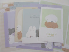 Cute Kawaii Q-lia Dog and Rabbit Letter Sets - Stationery Writing Paper Envelope