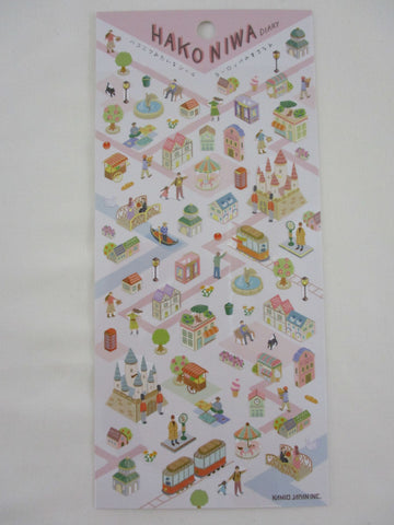 Cute Kawaii Kamio Town Square Series Sticker Sheet - Park - for Journal Planner Craft Agenda Organizer Scrapbook