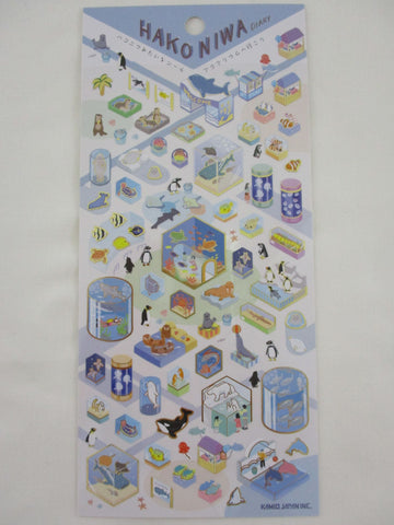 Cute Kawaii Kamio Town Square Series Sticker Sheet - Aquarium Beach - for Journal Planner Craft Agenda Organizer Scrapbook