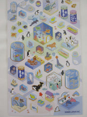 Cute Kawaii Kamio Town Square Series Sticker Sheet - Aquarium Beach - for Journal Planner Craft Agenda Organizer Scrapbook