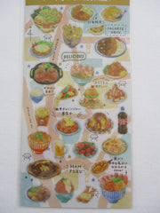 Cute Kawaii Kamio Gold Accent Clear Seal - Donburi Rice Ball Tempura Japan Snack Food Drink Sticker Sheet - with Gold Accents - for Journal Planner Craft Agenda Organizer Scrapbook