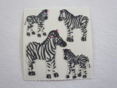 Sandylion Zebra Fuzzy Sticker Sheet / Module - Vintage & Collectible