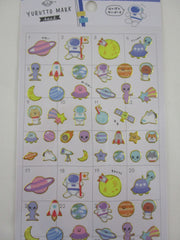 Cute Kawaii Crux Yurutto Series Sticker Sheet - Planet Alien Astronaut Universe Star - for Journal Planner Craft