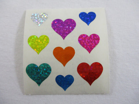 Sandylion Heart Glitter Sticker Sheet / Module - Vintage & Collectible - C - Scrapbooking